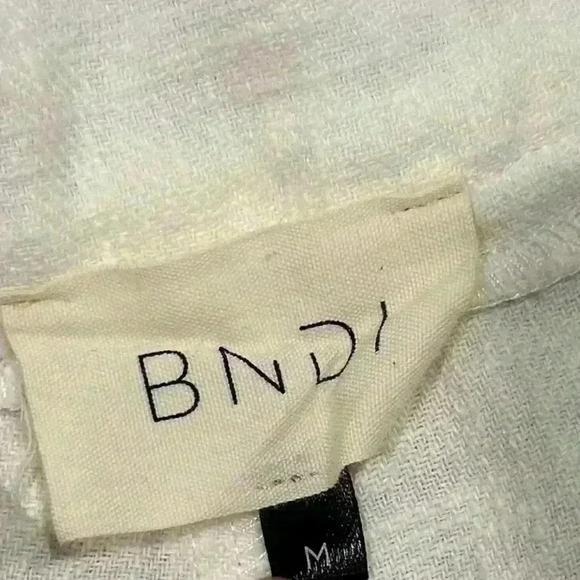 BNDI White Paperbag Belted High Rise Button Fly Linen Blend Cuff Shorts Size M - Picture 2 of 7
